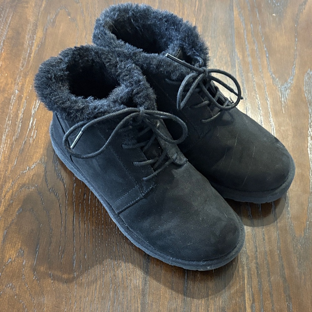 Chic Black Fur-Lined Ankle Boots